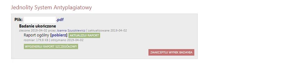 dyplomowych. Etap 3. Promotor loguje sę do systemu APD weryfkuje wprowadzane przez studenta dane do pracy. Promotor sprawdza prace za pomocą systemu antyplagatowego.