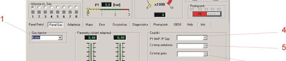 Wtryskiwacze dodatnie - zaznaczenie okna umożliwia współpracę sterownika z wtryskiwaczami benzynowymi sterowanymi z ECU napięciem dodatnim (np.