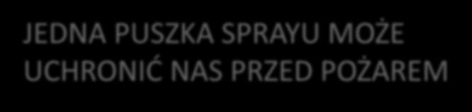 JEDNA PUSZKA SPRAYU MOŻE UCHRONIĆ NAS PRZED POŻAREM