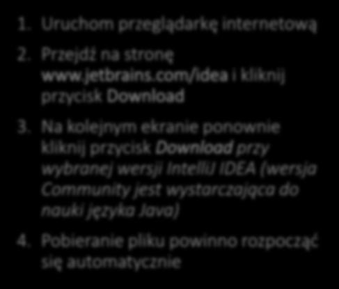 Na kolejnym ekranie ponownie kliknij przycisk Download przy wybranej wersji