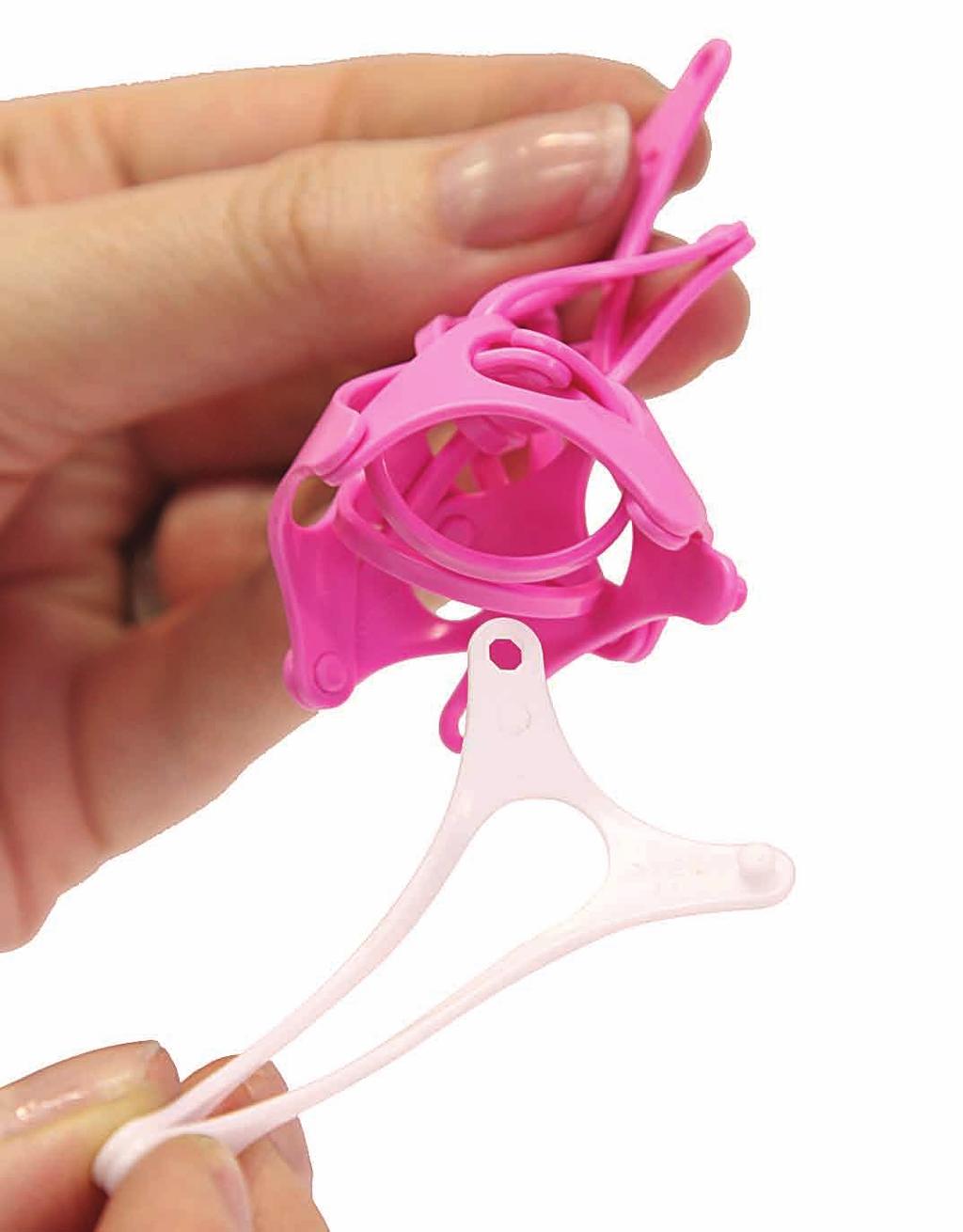 Press peg and hole together to form a strong link.