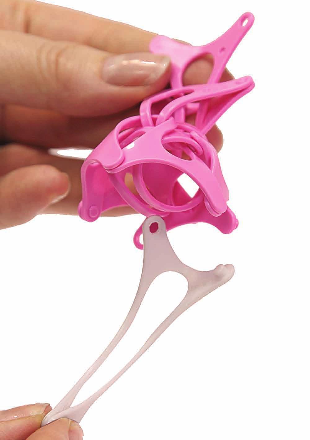 pętelkę. clip the second leg around the other loop.