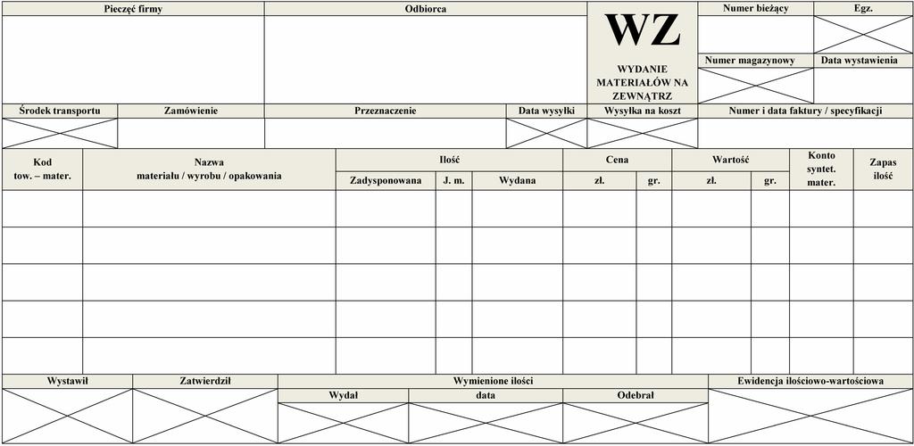 Strona 11 z 13 Dokument WZ na wydane