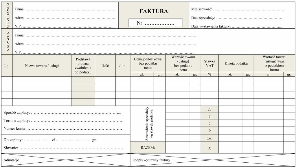 Strona 12 z 13 Faktura sprzedaży