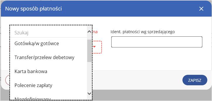 Rysunek 5 Pole edycji Odbiorcy 5.5. Płatność.