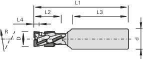 6.5. Frezy trzpieniowe CNC Wymiar Oznaczenie Z Materiał ostrza L/R XT/XG Ident-No.