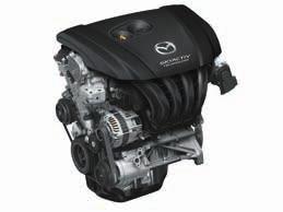 SKYACTIV-G Przełomowy silnik benzynowy Nowoczesny silnik o pojemności 2 litrów, zasilany wtryskiem bezpośrednim, został zaadap towany do kompaktowych wymiarów komory silnika modelu CX-3.