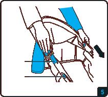 Push the safety rail into the guides in the central part of the stroller s frame.