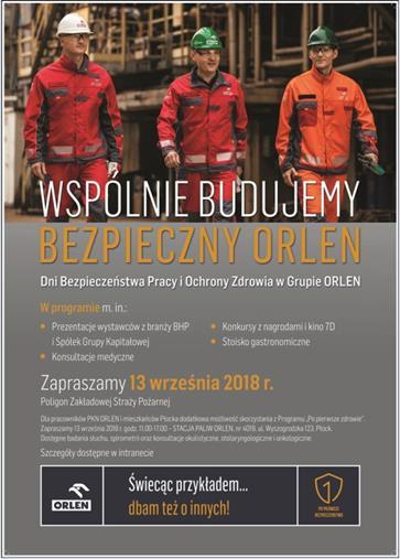 Programy motywacyjne i kampanie informacyjne popularyzujące tematykę bezpieczeństwa pracy, propagujące zdrowy styl życia oraz promujące zasadę równowagi pomiędzy pracą i odpoczynkiem W Grupie ORLEN