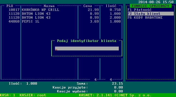 Opis funkcji menu cja jest realizowana jak zwykła płatność. Jeżeli klient wybierze Tak wówczas zostanie zapytany o kwotę wypłaty. Transakcje inicjowane są przez kasjera od razu z kwotą wypłaty.