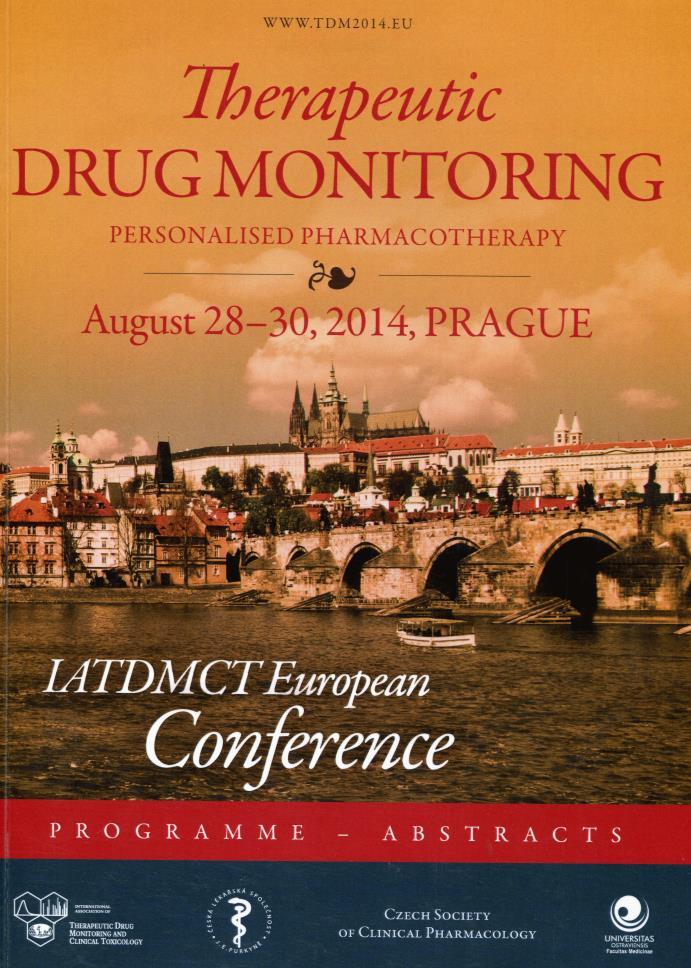 W dniach 28 30 sierpnia 2014 roku DR JOANNA SOBIAK uczestniczyła w międzynarodowej konferencji Therapeutic Drug Monitoring - Personalised Pharmacotherapy. IATDMCT European Conference w Pradze.