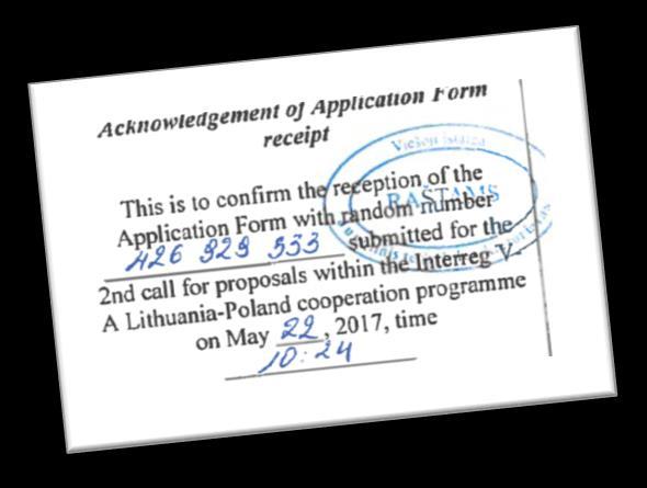 The application was received by JTS on 22.05.2017.