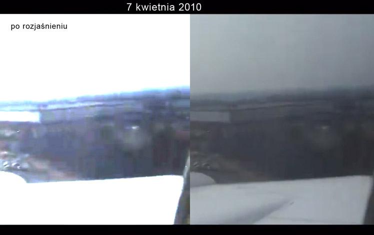 powyżej zdjęcie z 9tego kwietnia i Kadr z filmu Witolda Lilientala, który leciał z delegacją D. Tuska 7.04.