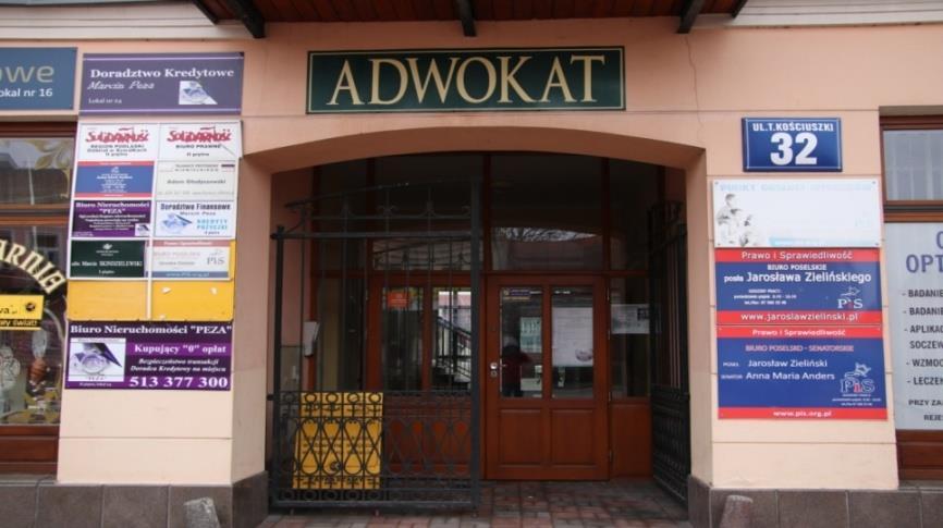 szyldów, reklam i urządzeń reklamowych na