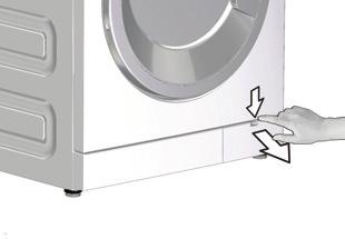 Spuszczanie pozostałej wody i czyszczenie filtra pompy System filtrów w pralce zapobiega zatkaniu wirnika pompy podczas usuwania wody ciałami stałymi, takimi jak guziki, monety lub