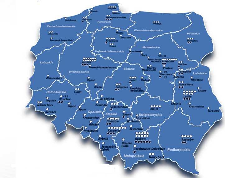 PLACÓWKI KONTRAKTOWE INTER POLSKA INTER Polska współpracuje z ponad 900 placówkami na terenie całej Polski.