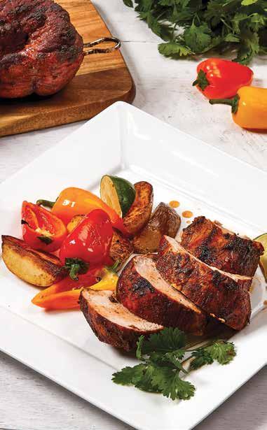 FILET WIEPRZOWY SOUTHWEST FILET WIEPRZOWY SOUTHWEST dla 4 osób 2 filety wieprzowe 1 łyżka papryki ½ łyżki kminku ½ łyżki kolendry 2 łyżki sosu Sriracha ½ łyżki soli morskiej 3 łyżki brązowego cukru 3