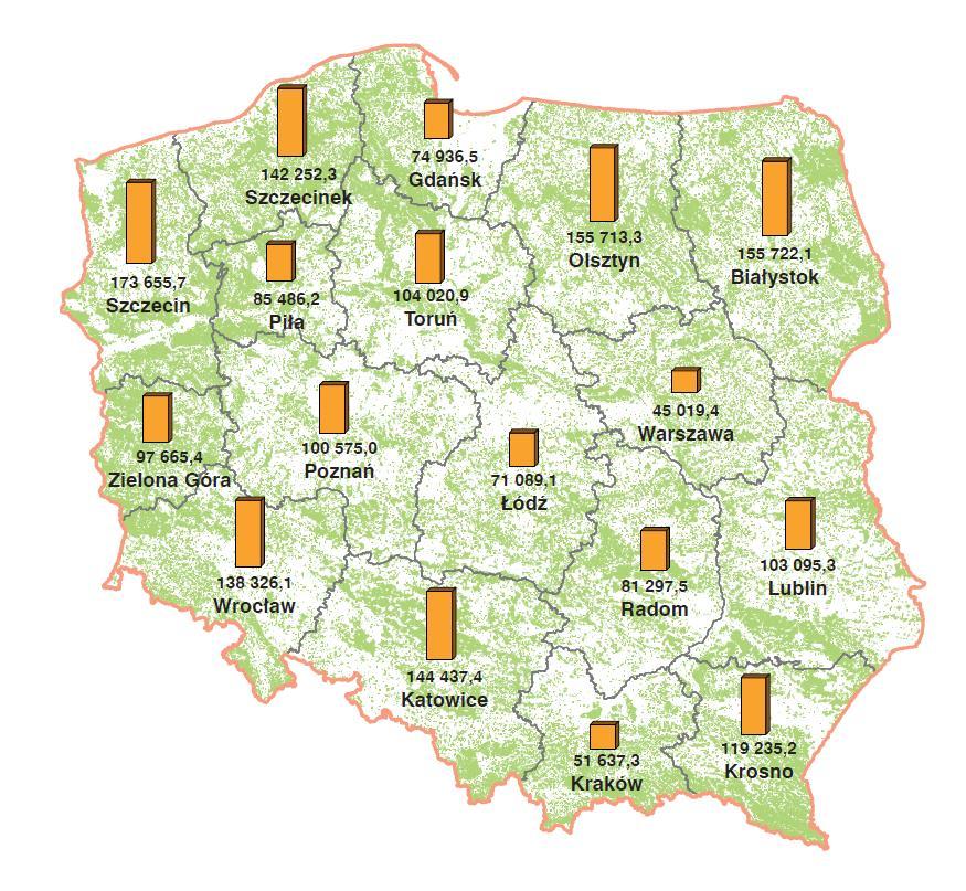 Olsztyn położona jest na obszarze województw: warmińsko mazurskiego,