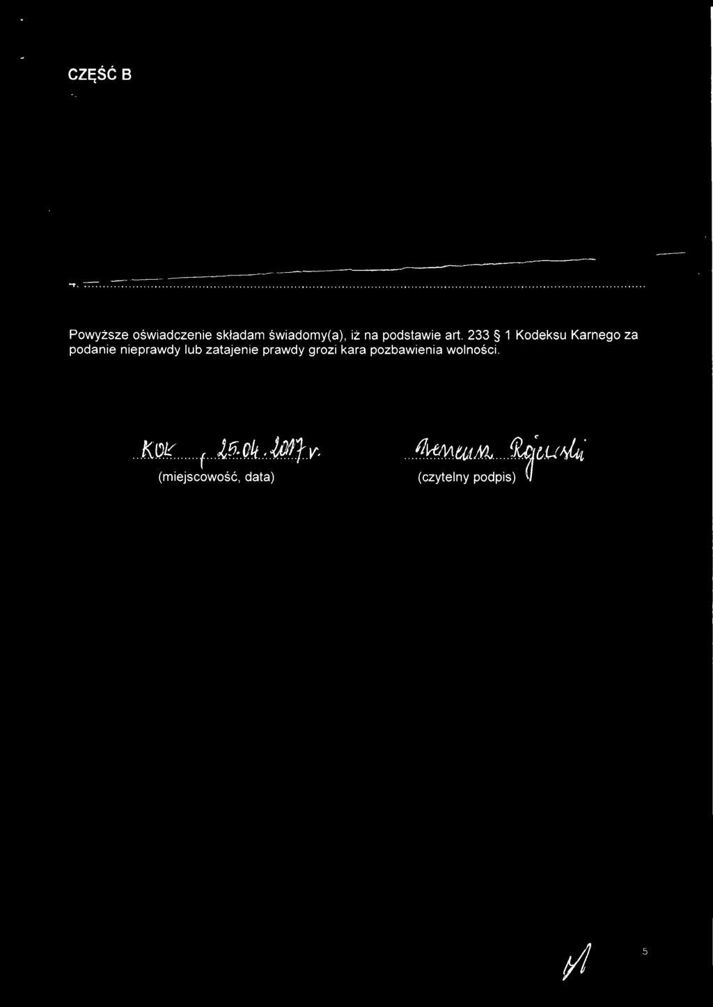 233 1 Kodeksu Karnego za podanie nieprawdy lub zatajenie prawdy grozi