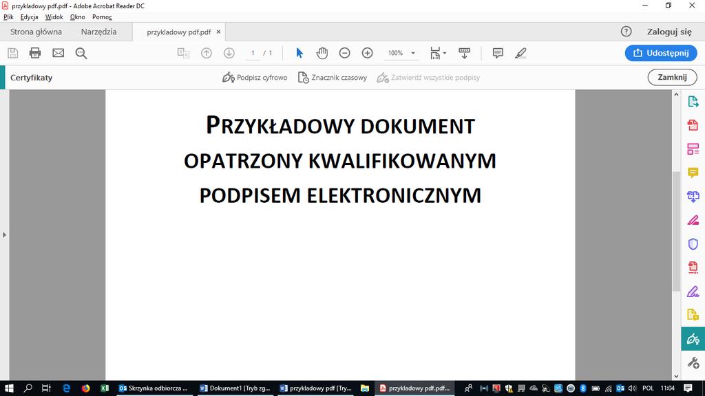 8) Należy wybrać ikonę Podpisz cyfrowo oznaczoną czerwoną strzałką na rys. 4.