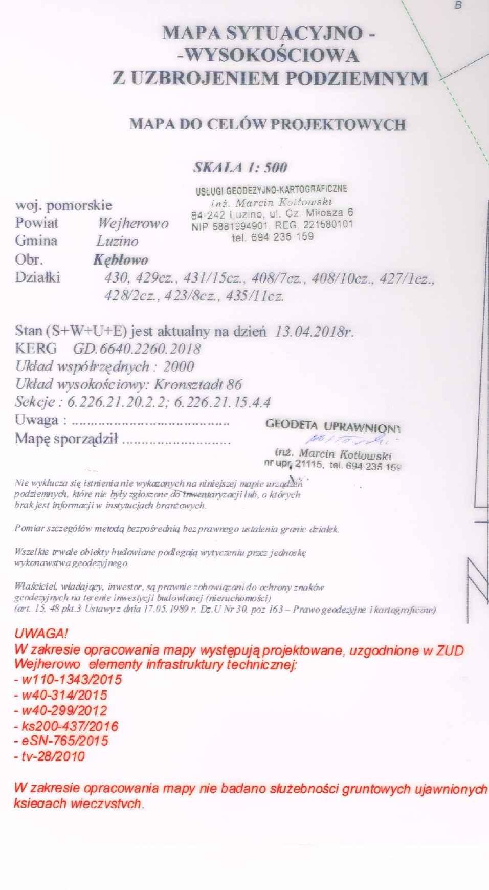 KŁK R=1000.00 Km 0+105.21 ul. Hetmańska Km 0+187.40 0+187 KT ul. Siewna - oś Plan sytuacyjny Skala 1:500 PT ul. Siewna - oś Km 0+000.00 Km 0+022.92 PŁK R=1000.00 KŁK R=1000.00 Km 0+035.75 ul.