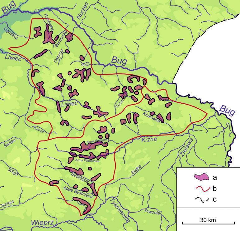 WyBRANE ASPEKTy WCZESNOŚREDNIOWIECZNEGO OSADNICTWA RóWNINy ŁUKOWSKIEJ I WySOCZyZNy SIEDLECKIEJ Ryc. 6. Mapa poglądowa rozmieszczenia osadnictwa z XI XIII w.