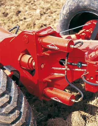 MANAGER CHALLENGER Najnowsze technologie w projektowaniu i produkcji maszyn Hydrauliczna regulacja przegubu ramy (patent) Hydrauliczna regulacja przegubu ramy (obsługiwana z kabiny