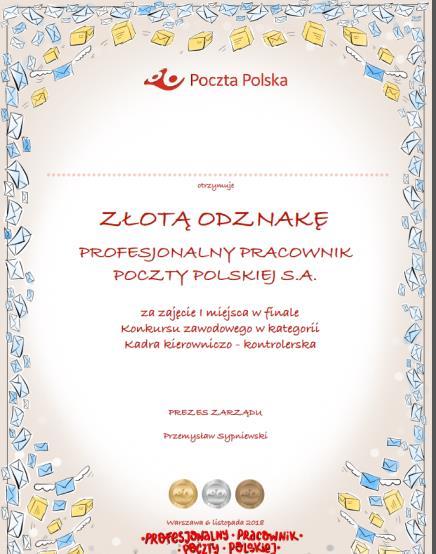 II III miejsce srebrna odznaka Profesjonalny pracownik