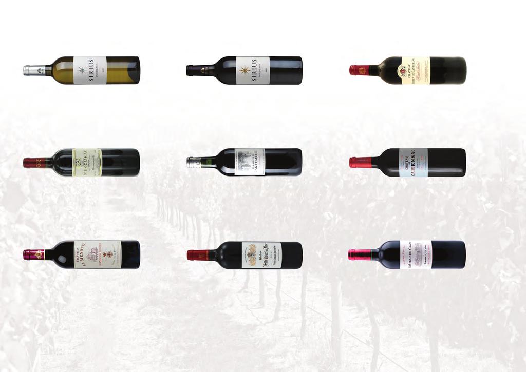 FRANCJA Sirius Sauvignon/ Semillon A.O.C. Bordeaux Sirius Merlot / Cabernet A.O.C. Bordeaux Chateau Bellevue canteranne A.O.C. Haut Medoc Chateau d Escurac A.O.C. Haut Medoc Cru Bourgeois Les Alles du Cantemerle A.
