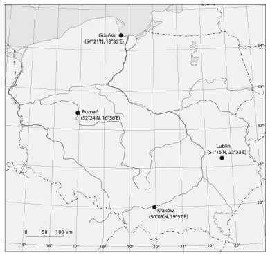 Zadanie 4 (0,5 pkt) Zaznacz daty, kiedy Słońce wschodzi dokładnie na wschodzie i zachodzi dokładnie na zachodzie: 1. 23 września 2. 22 czerwca 3. 21 marca 4.