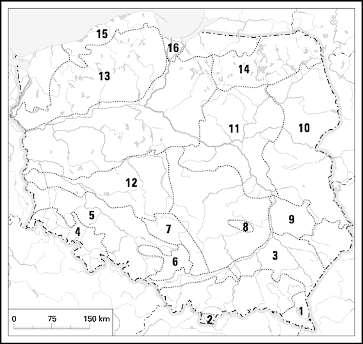 Zadanie 21 (2 pkt) odaj cechy rolnictwa ekstensywnego: 1...... 2...... Zadanie 22. (1 pkt) Korzystając z mapy, podaj nazwy krain geograficznych.