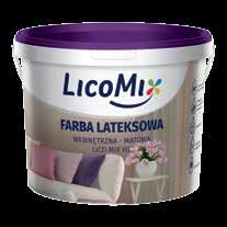 FRY WEWNĘTRZNE LIO MIX WL Farba lateksowa wewnętrzna matowa LIO MIX WL to farba lateksowa wewnętrzna matowa na bazie najwyższej jakości spoiw polimerowych, wypełniaczy mineralnych, pigmentów i