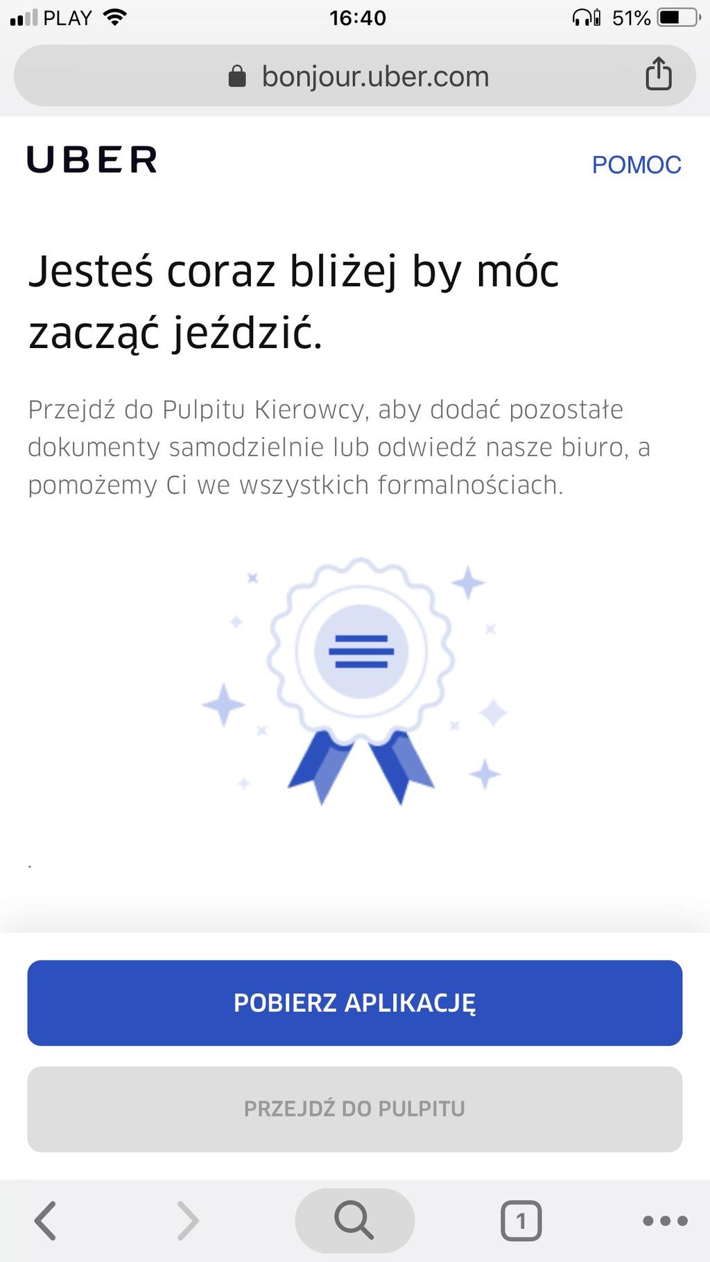 Krok 5. Pobierz aplikację Jeżeli nie masz jeszcze aplikacji Uber Driver kliknij Pobierz aplikację z poziomu telefonu, a zostaniesz przekierowany do sklepu, gdzie możesz ją zainstalować.