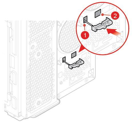 Rysunek 34. Instalowanie czujnika termicznego 7. Podłącz kabel nowego czujnika termicznego do płyty głównej. 8. Zainstaluj z powrotem usunięte części.