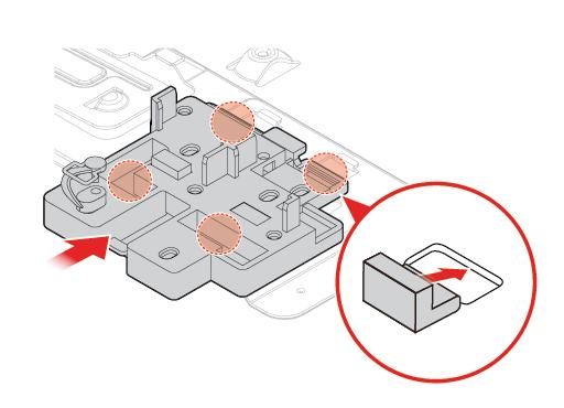 Rysunek 79. Instalowanie wspornika dysku M.2 7. Zainstaluj z powrotem usunięte części. Wymiana części: patrz Kończenie wymiany części na stronie 71.