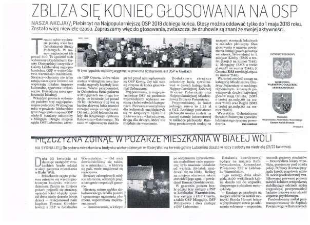 KP PSP MRĄGOWO 1 kwietnia Mrągowo - strażacy zostali poinformowani o odpadającym tynku z budynku w centrum miasta. Po przybyciu na miejsce stwierdzono zagrożenie.