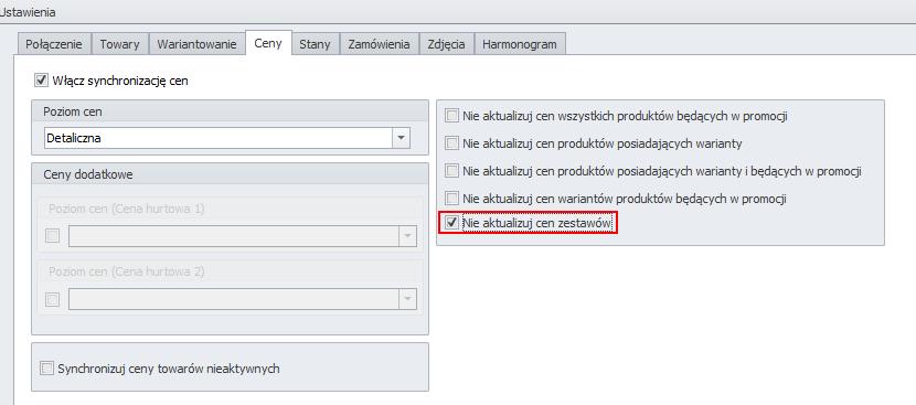 7.1.1.9.2 Ustawienia związane z kompletami W tym rozdziale zostaną opisane opcje znajdujące się w ustawieniach programu dotyczące kompletów i zestawów.