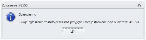 zapisanych w zgłoszeniu.