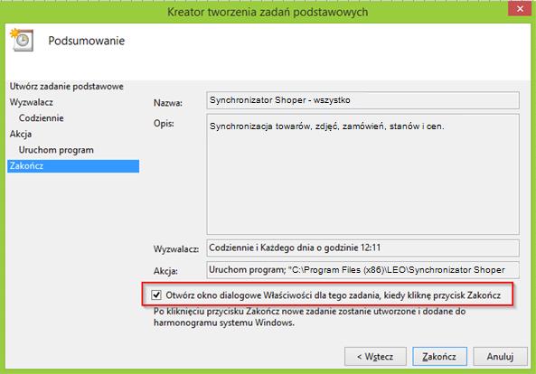 W ostatnim etapie dostępne jest podsumowanie zadania.