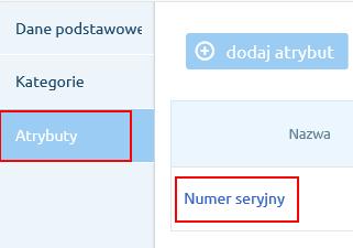 Pole to, należy uzupełnić w kartotece towaru o zestaw atrybutów, który ma być brany pod uwagę podczas Synchronizacji.