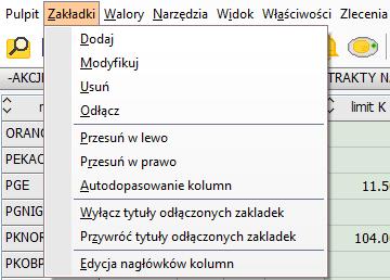 Zakładki umieszczone są w głównym oknie aplikacji bossanol3, przy czym maksymalna ilość zakładek równa jest 12 pozycji. Istnieje możliwość odłączenia zakładek od głównego okna aplikacji.