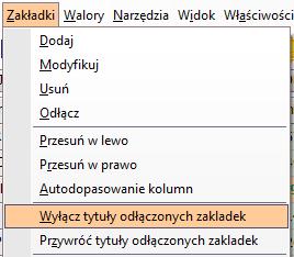 Opcja ta dostępna jest w menu