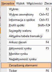 12. Zarządzanie alarmami Zarządzanie alarmami umożliwia definiowanie alarmów według określonych i zadanych warunków.