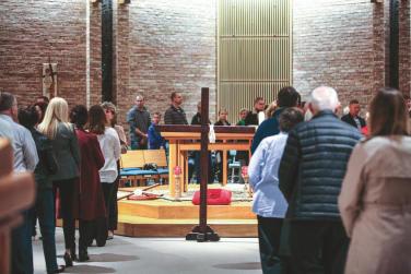 Each service has a different mood, different once-a-year rituals, different songs and scripture stories. On Holy Thursday evening we wash feet and process around the church with the Holy Eucharist.