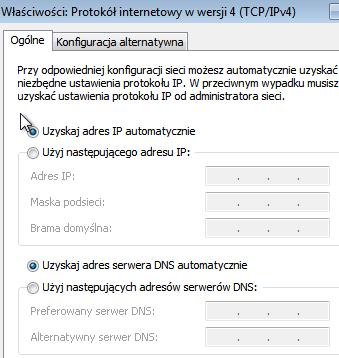 Przejdź do Windows: 7. Ustaw automatyczne ip Zgłoszenie 1 1.2 Konfiguracja serwer DHCP (Dynamic Host Configuration Protocol).