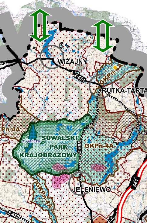 Obszary Chronione). Na terenie Gminy Jeleniewo jest to Suwalsko Wisztyniecki TOCH (ryc.12).