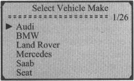 4.Instrukcja dla Audi/Seat/Skoda/WV 1) Wybierz AUDI i