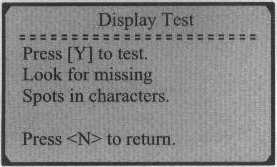 2) Naciśnij klawisz Y aby rozpocząć test 3) Po zakończeniu naciśnij klawisz N aby powrócić do menu Keyboard Test- Test