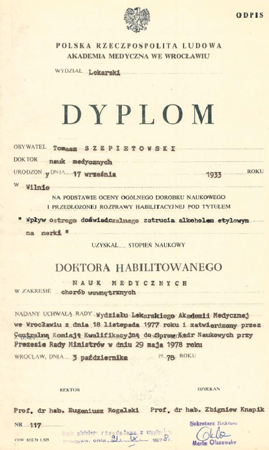 W czasie wieloletniej pracy klinicznej udziałem Tomasza Szepietowskiego były liczne osiągnięcia, wprowadzające wiele innowacji. Warto wymienić kilka najważniejszych.