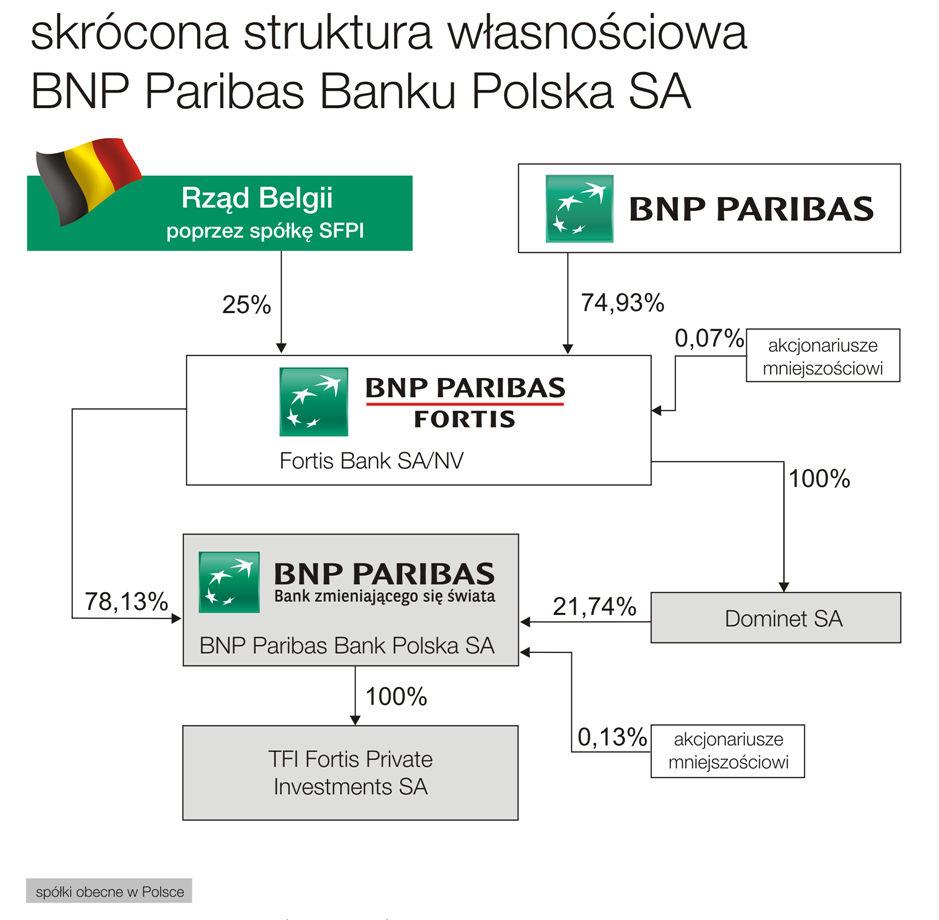 PoniŜszy schemat przedstawia umiejscowienie BNP Paribas Bank Polska SA w grupie BNP Paribas.